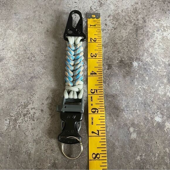 Paracord Whistle Keychain Hiking NEW Outdoor Sporty Handmade Unisex Blue - Picture 10 of 10